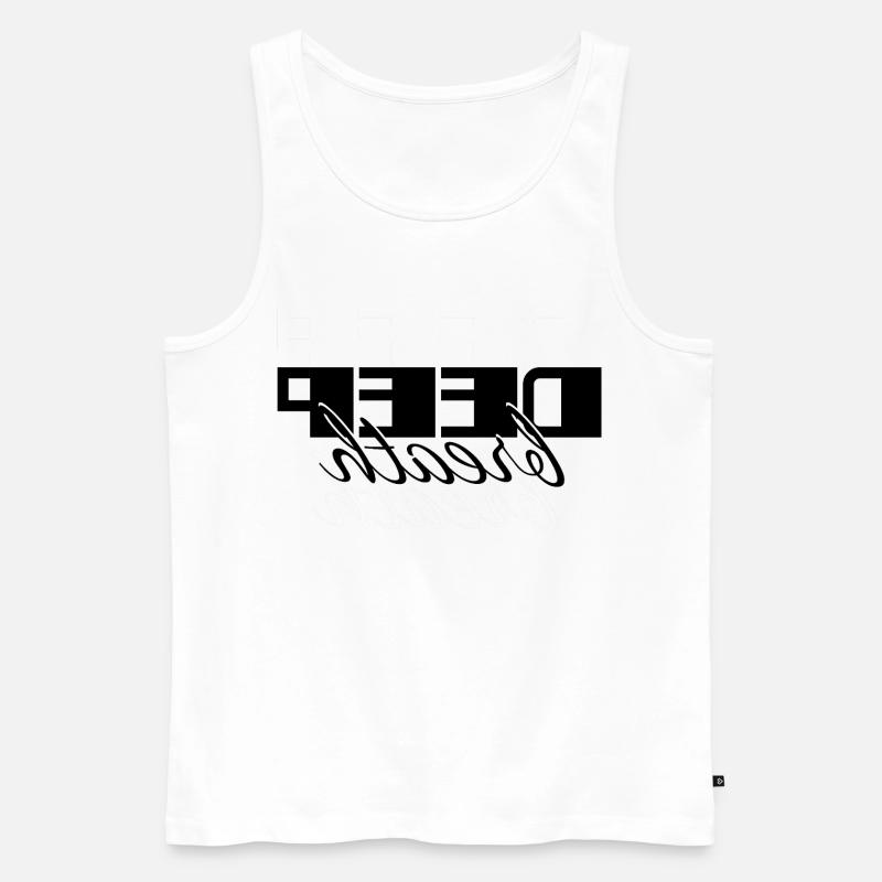 Deep Breath Elegantes Selbstfürsorge-Skriptdesign - Männer Premium Bio Tank Top - Weiß
