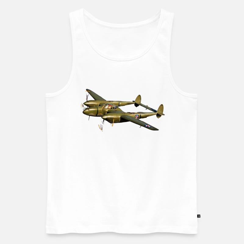 P-38 Lightning - Männer Premium Bio Tank Top - Weiß
