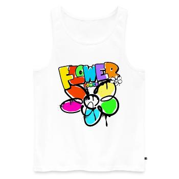 Flower Power Blumenkind Weltfrieden Graffit - Männer Premium Bio Tank Top - Weiß - Vorne - AI Model Male 178 light (178cm)
