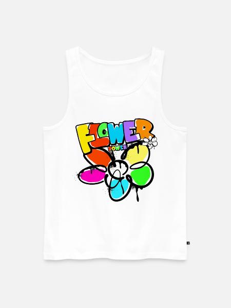 Flower Power Blumenkind Weltfrieden Graffit - Männer Premium Bio Tank Top - Weiß
