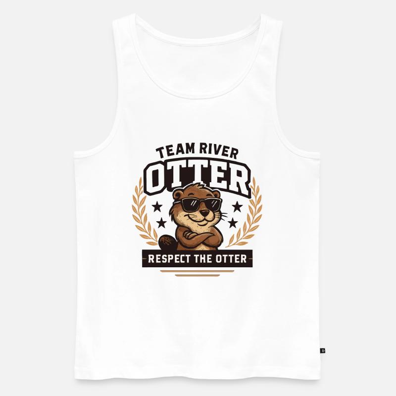 River Otter Team - Respektiere den Otter - Männer Premium Bio Tank Top - Weiß