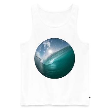 Breakwater Beach Pattern - Men's Premium Organic Tank Top - white - Front - AI Model Male 178 light (178cm)