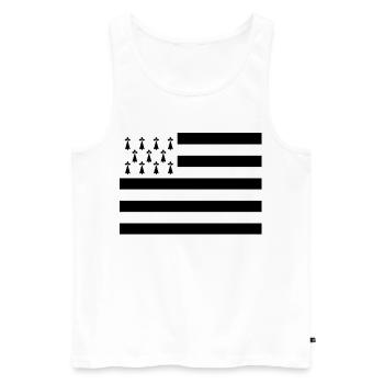 Gwenn ha Du | Flag of Brittany - Men's Premium Organic Tank Top - white - Front - AI Model Male 178 light (178cm)