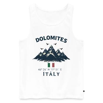 Mountains Dolomites Italy Design - Men's Premium Organic Tank Top - white - Front - AI Model Male 178 light (178cm)