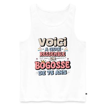 Happy 75th Birthday Humor - Men's Premium Organic Tank Top - white - Front - Michal (187cm)
