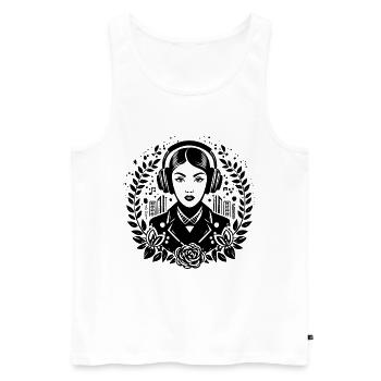 Dreamer Dream Thought – Woman, Headphones, Look - Men's Premium Organic Tank Top - white - Front - Michal (187cm)