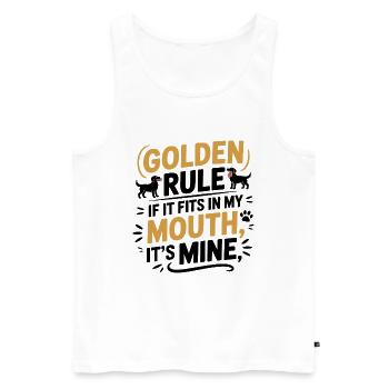 Golden Retriever Mundregel Humor - Männer Premium Bio Tank Top - Weiß - Vorne - Michal (187cm)