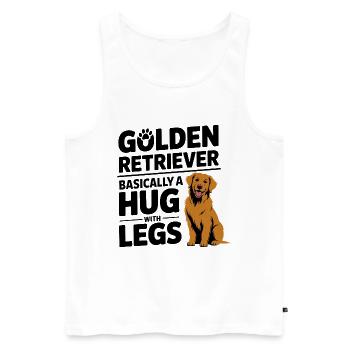 Golden Retriever Hug With Legs - Men's Premium Organic Tank Top - white - Front - AI Model Male 178 light (178cm)