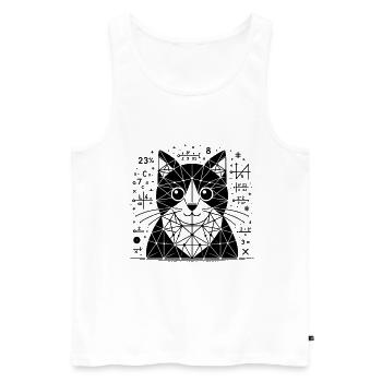 Cat of Mathematicians and Astronomers - Men's Premium Organic Tank Top - white - Front - AI Model Male 178 light (178cm)