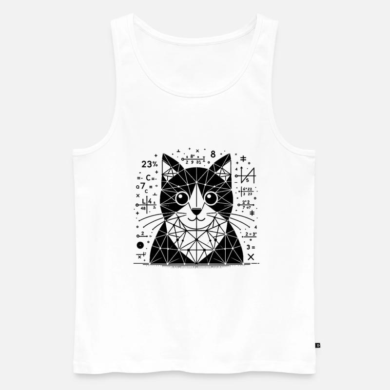 Katze der Mathematiker und Astronomen - Männer Premium Bio Tank Top - Weiß