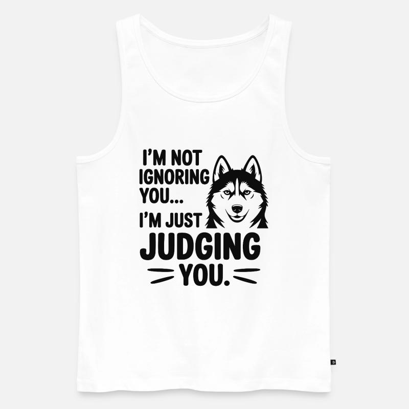 Ich ignoriere dich nicht, Husky - Männer Premium Bio Tank Top - Weiß