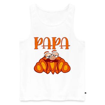 PAPA MOUSTACHE CROISSANTS - Débardeur bio Premium Homme - blanc - Devant - Michal (187cm)