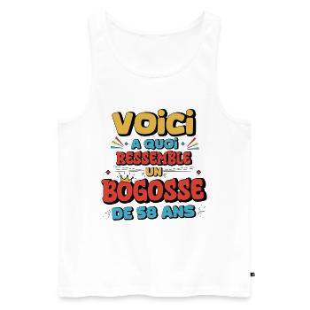 Nostalgic humour 58 years old - Men's Premium Organic Tank Top - white - Front - Michal (187cm)