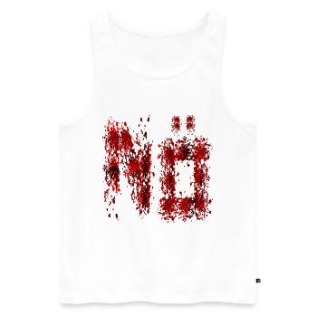 HALLOWEEN BLUTFLECKEN BLUT NEIN - Männer Premium Bio Tank Top - Weiß - Vorne - AI Model Male 178 light (178cm)