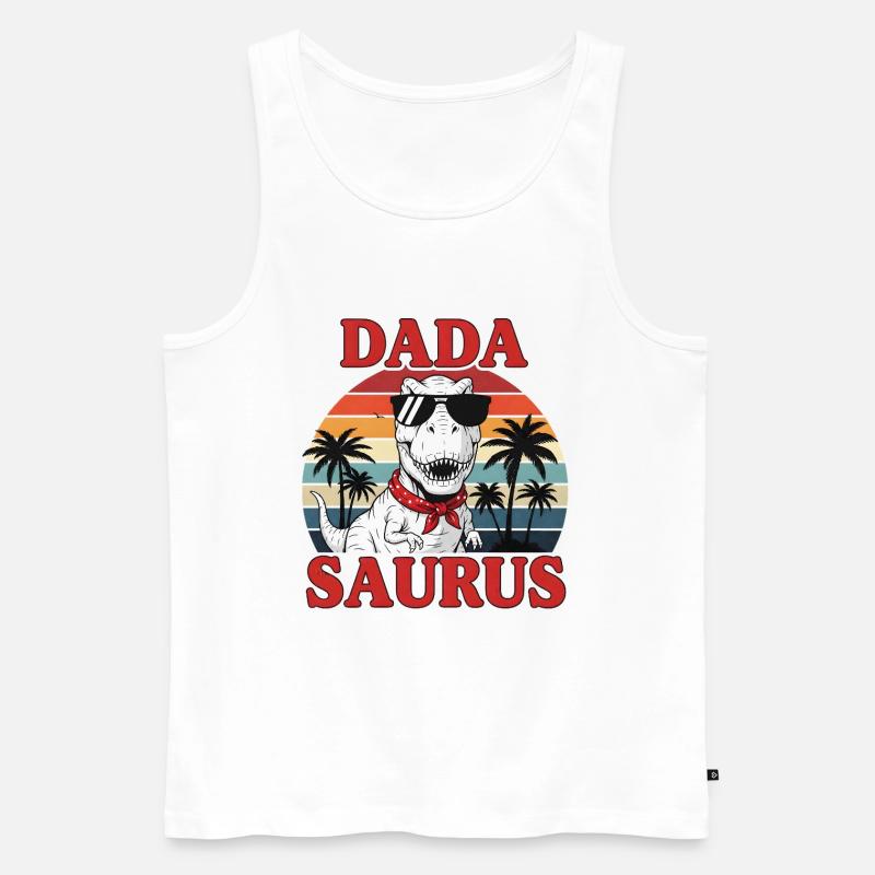 Tyrannosaurus Rex DADA SAURUS Cool - Männer Premium Bio Tank Top - Weiß