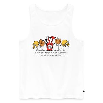 Die Shadoks, ein Leben voller Pumpen! - Männer Premium Bio Tank Top - Weiß - Vorne - AI Model Male 178 light (178cm)