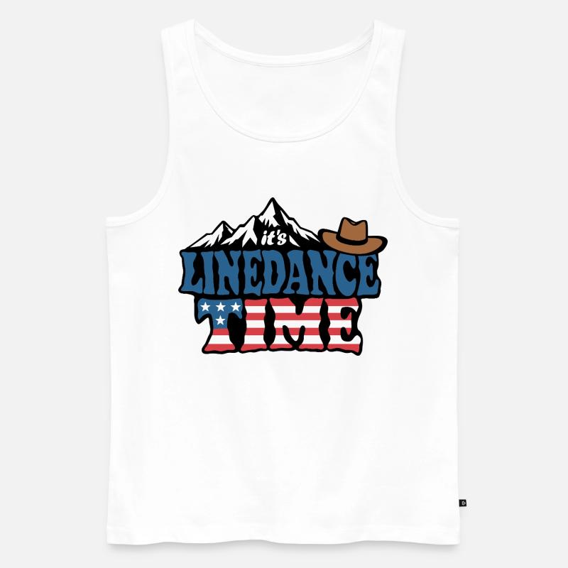 It's linedance time, Linedancing, Country Fan - Männer Premium Bio Tank Top - Weiß