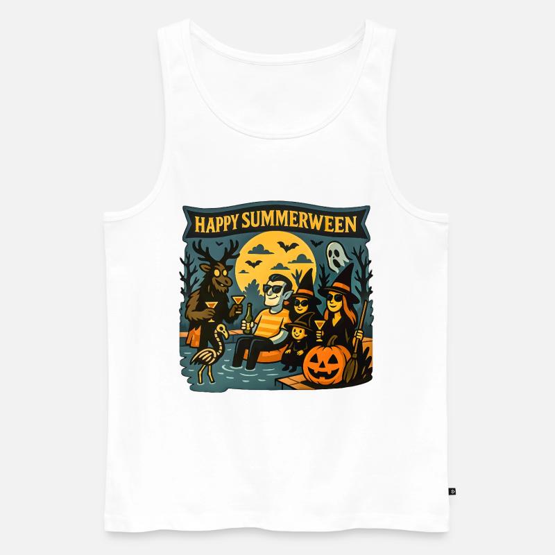 Happy Summerween - Männer Premium Bio Tank Top - Weiß
