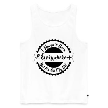 Ich war nicht überall auf meiner Liste - Männer Premium Bio Tank Top - Weiß - Vorne - AI Model Male 178 light (178cm)
