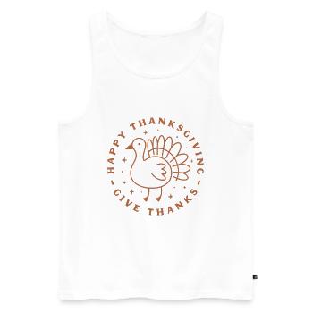 Frohes Thanksgiving Christliches wünscht Nutztier - Männer Premium Bio Tank Top - Weiß - Vorne - AI Model Male 178 light (178cm)
