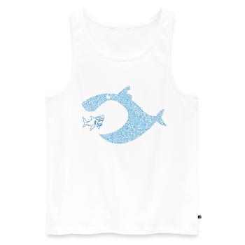 Pececitos Unidos S.I. - Débardeur bio Premium Homme - blanc - Devant - AI Model Male 178 light (178cm)