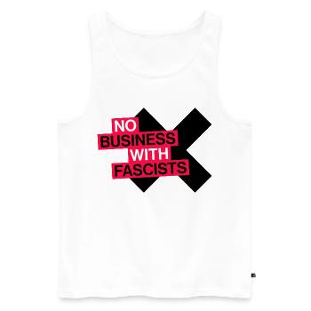 NO BUSINESS WITH FASCISTS - Men's Premium Organic Tank Top - white - Front - AI Model Male 178 light (178cm)
