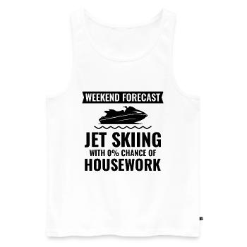 Jetski 0% Hausarbeit Leben am See - Männer Premium Bio Tank Top - Weiß - Vorne - AI Model Male 178 light (178cm)