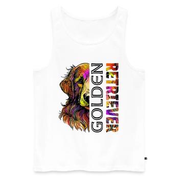 Golden Retriever - Männer Premium Bio Tank Top - Weiß - Vorne - AI Model Male 178 light (178cm)