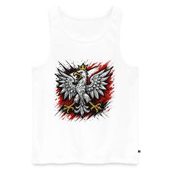 Pologne Polska Aigle drapeau patriotisme cadeau - Débardeur bio Premium Homme - blanc - Devant - Michal (187cm)