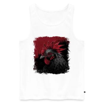 Hahn Portrait - Männer Premium Bio Tank Top - Weiß - Vorne - Michal (187cm)