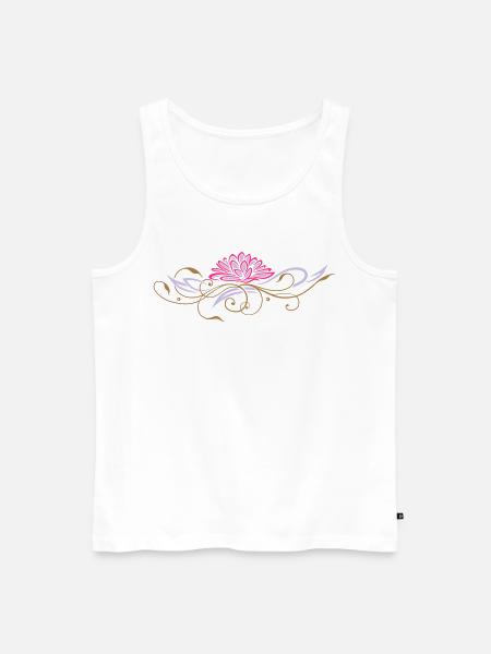 Filigree lotus with ornaments - Men's Premium Organic Tank Top - white