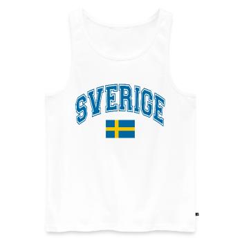 Drapeau de la Suède - Débardeur bio Premium Homme - blanc - Devant - Michal (187cm)