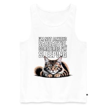 Sarcastic Cat Sleep - Men's Premium Organic Tank Top - white - Front - AI Model Male 178 light (178cm)