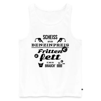 Scheiß Benzinpreis - Ich brauche Frittenfett - Männer Premium Bio Tank Top - Weiß - Vorne - AI Model Male 178 light (178cm)