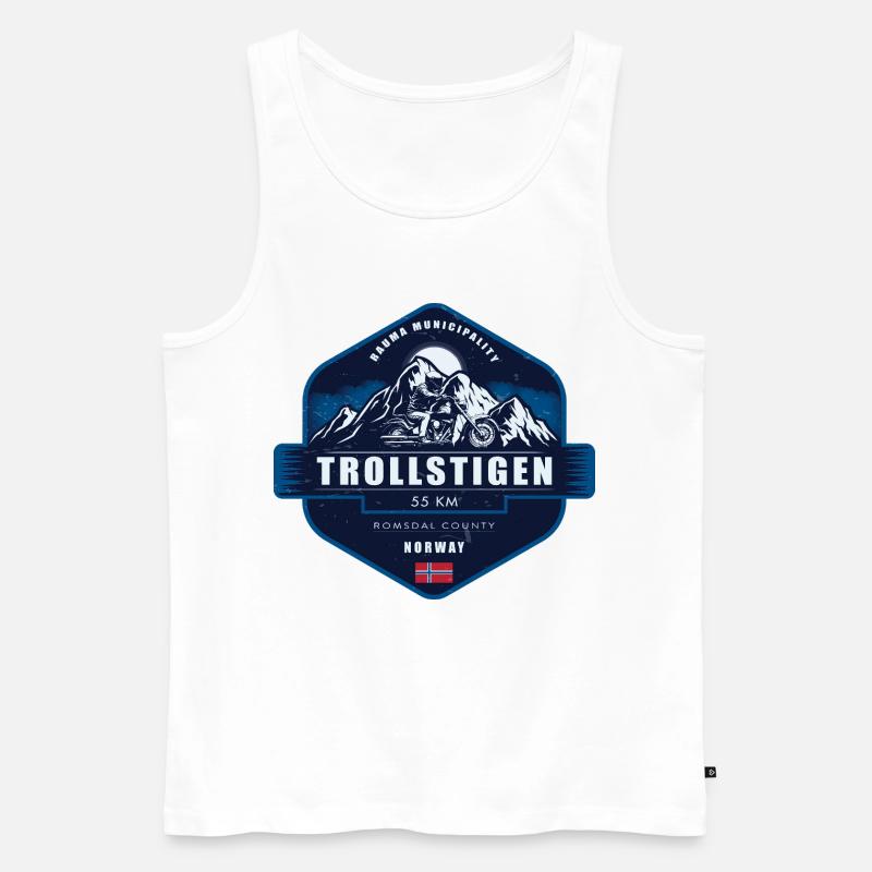 Trollstigen, Norwegen - Männer Premium Bio Tank Top - Weiß