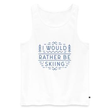 Skiliebhaber lustiger Skifahrer Ich würde lieber Ski fahren - Männer Premium Bio Tank Top - Weiß - Vorne - Michal (187cm)