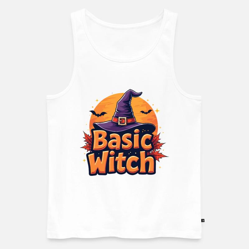 Basic Witch Halloween-Spruch - Männer Premium Bio Tank Top - Weiß