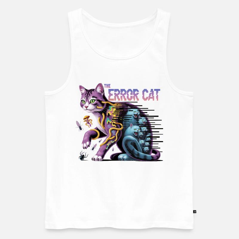 Die irrende Katze Digitale Kunst - Männer Premium Bio Tank Top - Weiß