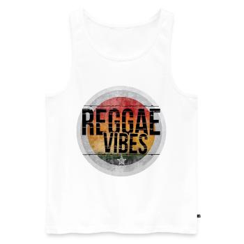 Reggae Vibes Retro Design - Männer Premium Bio Tank Top - Weiß - Vorne - Michal (187cm)