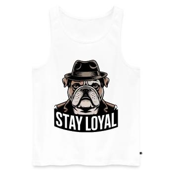 Stay Loyal Bulldog - Men's Premium Organic Tank Top - white - Front - AI Model Male 178 light (178cm)