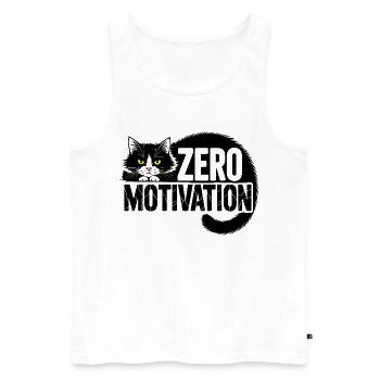 Null Motivation Katze - Männer Premium Bio Tank Top - Weiß - Vorne - Michal (187cm)