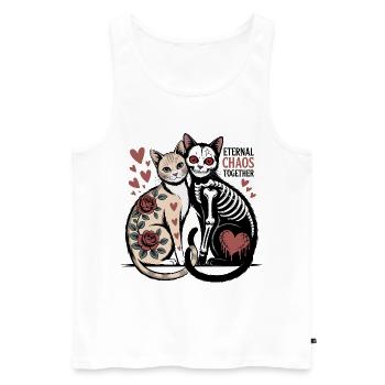 Chats du Chaos éternel - Débardeur bio Premium Homme - blanc - Devant - Michal (187cm)
