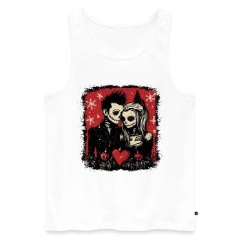 Couple de zombies célébrant Noël - Débardeur bio Premium Homme - blanc - Devant - Michal (187cm)