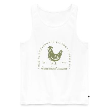 Homestead Mama Mama lustig Huhn Liebhaber Muttertag - Männer Premium Bio Tank Top - Weiß - Vorne - Michal (187cm)