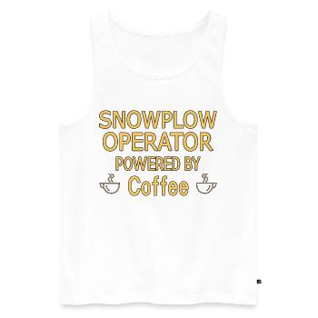 Snowplow Operator Powered Coffee Snow Plow Driver - Men's Premium Organic Tank Top - white - Front - AI Model Male 178 light (178cm)