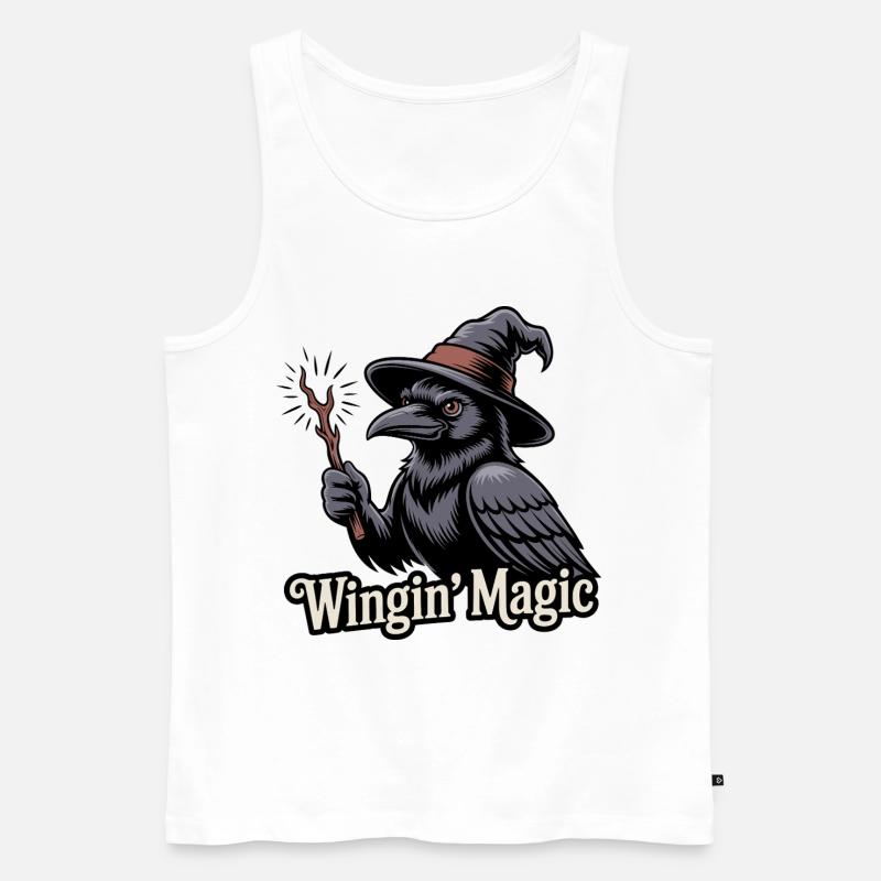 Wingin' Magic Raven - Männer Premium Bio Tank Top - Weiß