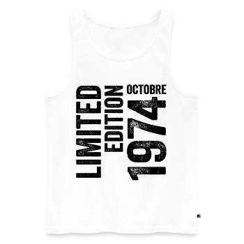 1974 - Männer Premium Bio Tank Top - Weiß - Vorne - Michal (187cm)