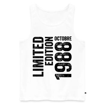 1988  - Männer Premium Bio Tank Top - Weiß - Vorne - Michal (187cm)