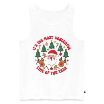 X-mas - It's the most wonderful time of the year - Männer Premium Bio Tank Top - Weiß - Vorne - Michal (187cm)