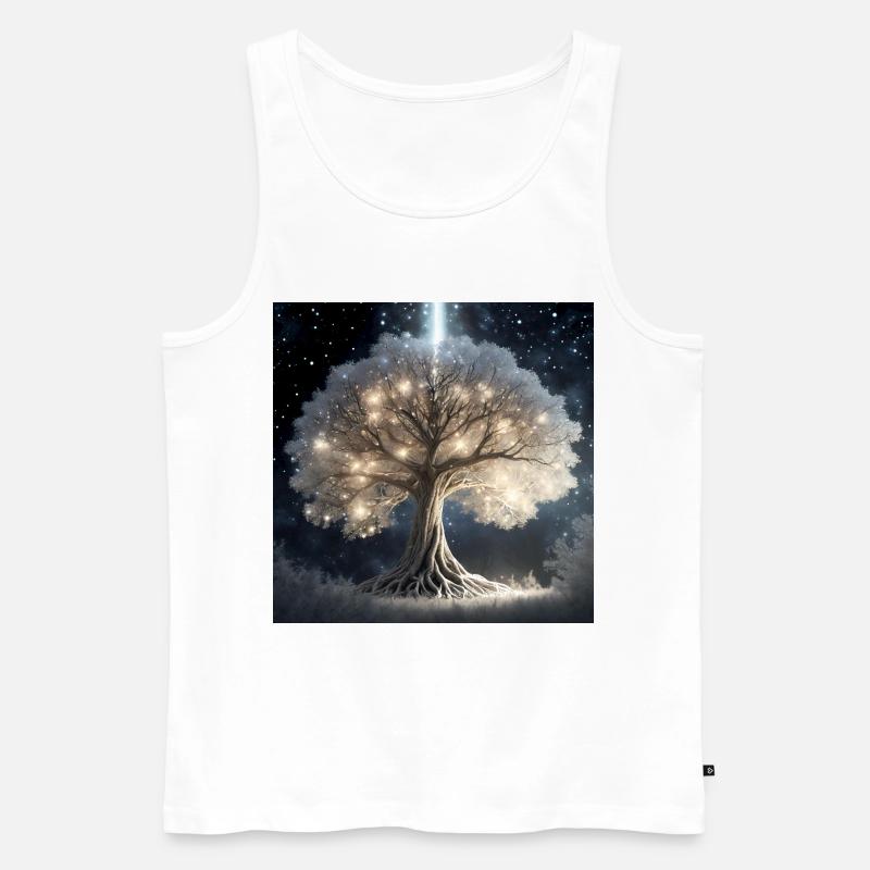 Leuchtender Baum der Träume - Männer Premium Bio Tank Top - Weiß